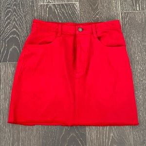 Red Jean Skirt